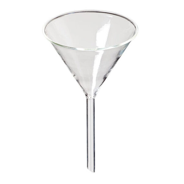 Funnel in glass, glass funnel